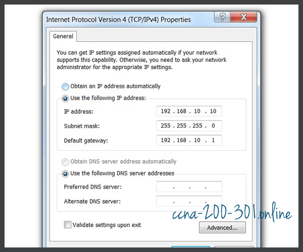 IPv4 Configuration on a Windows Computer