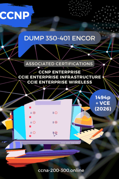 Pass your CCNP 350-401 ENCOR exam with this February 2026 updated exam dump. Includes 1494 questions and VCE!